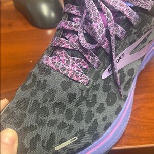 Brooks Women's Black and Purple Leopard Athletic Shoes